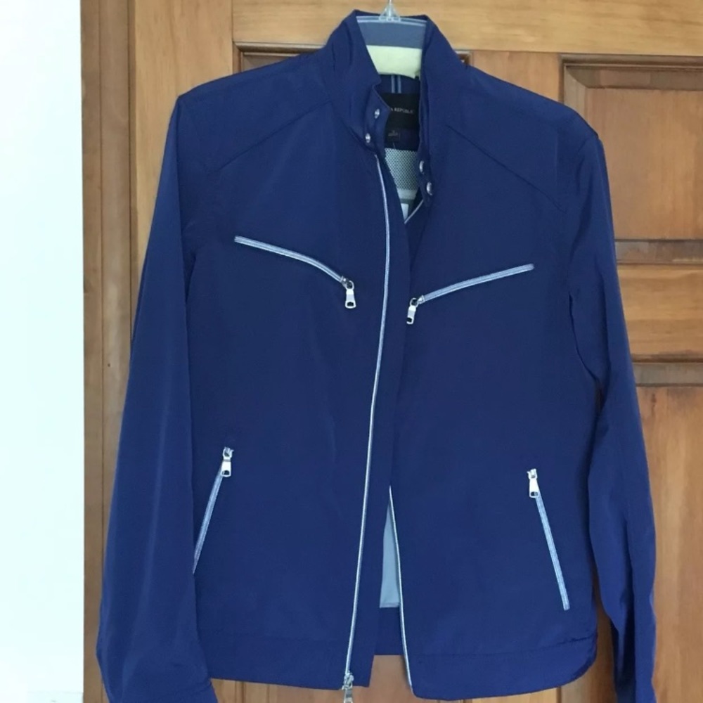 Banana Republic Men’s Lightweight Blue Moto Jacket